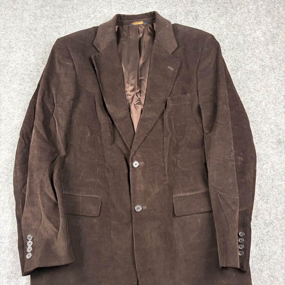 Brooks Brothers Corduroy Blazer Mens 42L Brown 2 Button Sport Coat Jacket Lined - Picture 3 of 11